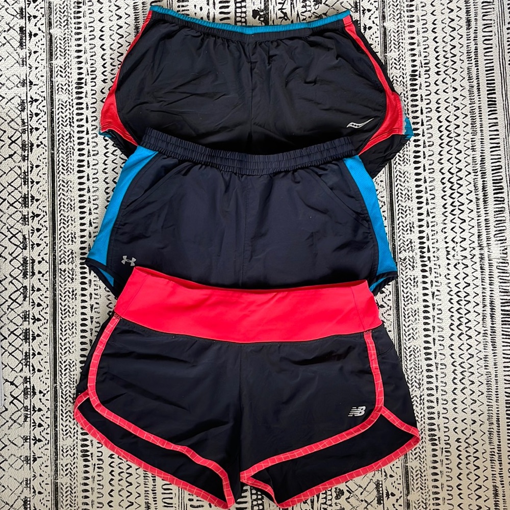 Lot Of Running Shorts Saucony, Under Armour & New… - image 1